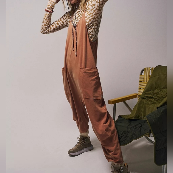 OFFER New Free People FP Movement Hot Shot Onesie XS Jumpsuit Red Earth Romper - Picture 9 of 15